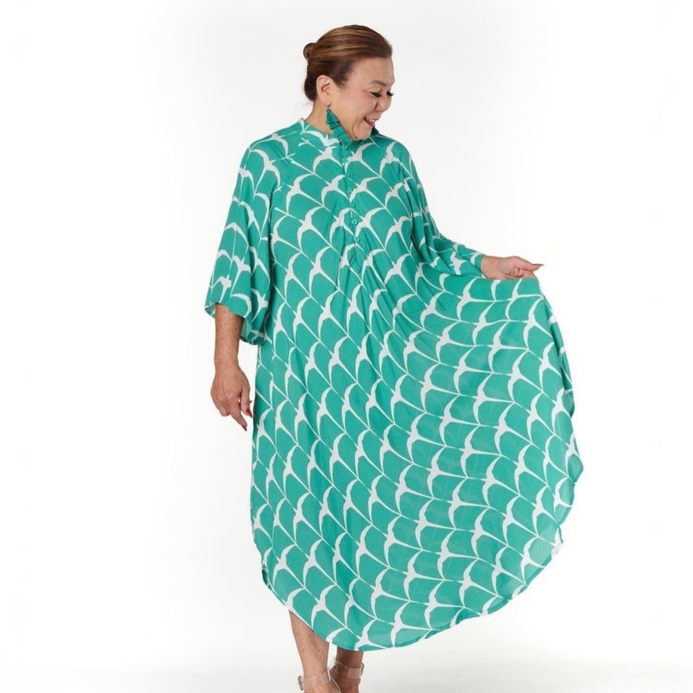 Turquoise and White Manaola Dress | L